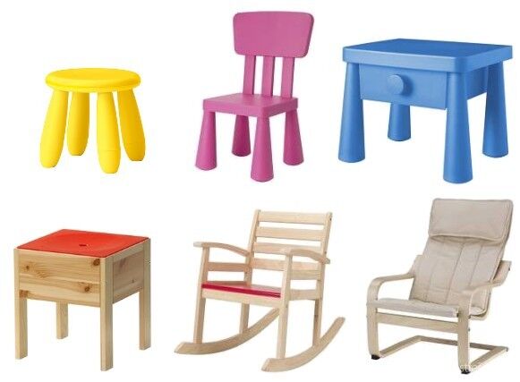Séria nábytku pre deti v rôznych dizajnoch