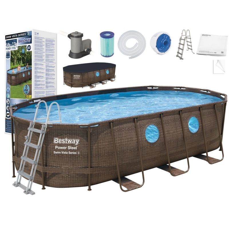 Bazén s kovovou konštrukciou z kolekcie Bestway SWIM VISTA SEE-TROUGH, foto hrackarstvo.eu